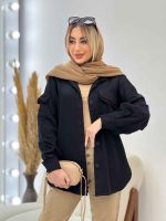 مانتو کتان آستین جیب کد 4417 - تصویر 5