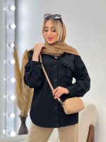 مانتو کتان آستین جیب کد 4417 - تصویر 10
