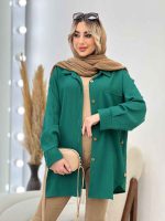 مانتو کراش بغل سه دکمه کد 4498 - تصویر 4
