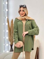 مانتو کراش بغل سه دکمه کد 4498 - تصویر 2