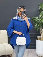 مانتو لینن دو دکمه پایین هلال کد 4486 - تصویر 20