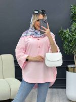 مانتو لینن دو دکمه پایین هلال کد 4486 - تصویر 15