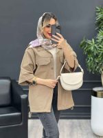 مانتو لینن پایین گت سر جیب دکمه کد 4469 - تصویر 15