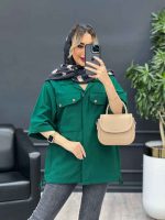 مانتو لینن پایین گت سر جیب دکمه کد 4469 - تصویر 8