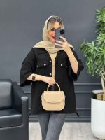 مانتو لینن پایین گت سر جیب دکمه کد 4469 - تصویر 7