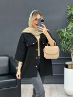 مانتو لینن پایین گت سر جیب دکمه کد 4469 - تصویر 16
