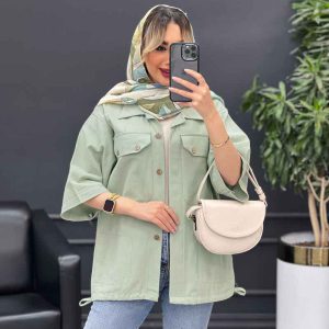 مانتو لینن پایین گت سر جیب دکمه کد 4469