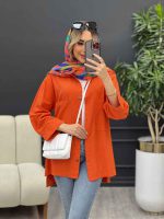 مانتو لنین بغل سه دکمه کد 4344 - تصویر 10