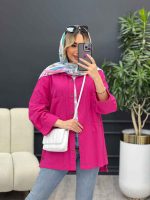 مانتو لنین بغل سه دکمه کد 4344 - تصویر 3