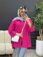 مانتو لنین بغل سه دکمه کد 4344 - تصویر 11