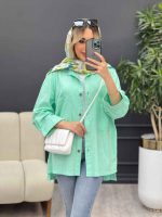 مانتو لنین بغل سه دکمه کد 4344 - تصویر 5