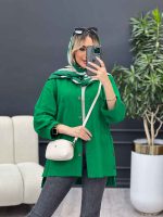 مانتو لنین بغل سه دکمه کد 4344 - تصویر 2