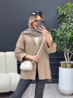 مانتو لنین بغل سه دکمه کد 4344 - تصویر 4
