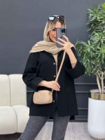 مانتو لنین بغل سه دکمه کد 4344 - تصویر 6