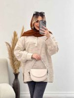 مانتو لینن نچرال یقه منگوله دار کد 4507 - تصویر 15