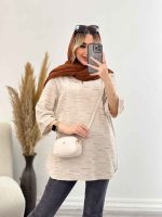 مانتو لینن نچرال یقه دار کد 4508 - تصویر 3