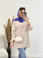 مانتو لینن نچرال یقه منگوله دار کد 4507 - تصویر 23