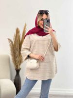 مانتو لینن نچرال یقه دار کد 4508