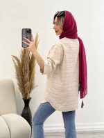 مانتو لینن نچرال یقه دار کد 4508 - تصویر 8