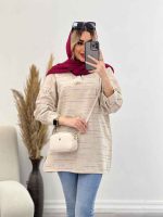 مانتو لینن نچرال یقه منگوله دار کد 4507 - تصویر 19