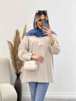 مانتو لینن نچرال یقه منگوله دار کد 4507 - تصویر 11