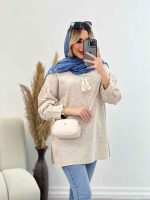 مانتو لینن نچرال یقه منگوله دار کد 4507 - تصویر 25