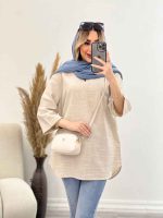 مانتو لینن نچرال یقه دار کد 4508 - تصویر 14