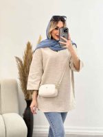 مانتو لینن نچرال یقه دار کد 4508 - تصویر 6