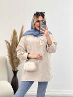مانتو لینن نچرال یقه منگوله دار کد 4507 - تصویر 5