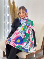 شال طرح گل آفتاب گردان کد 4458 - تصویر 4