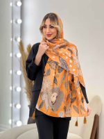 شال طرح گل آفتاب گردان کد 4458 - تصویر 3