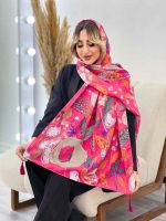 شال طرح گل آفتاب گردان کد 4458 - تصویر 13