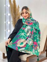 شال طرح گل آفتاب گردان کد 4458 - تصویر 5