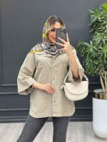 مانتو لینن جیب دکمه کد 4510 - تصویر 5