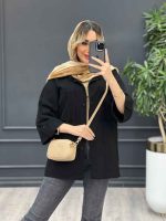 مانتو لینن جیب پیله بغل دو دکمه کد 4489 - تصویر 8