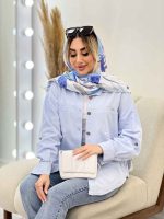 مانتو کتان دو جیب پشت پیله کد 4465 - تصویر 26