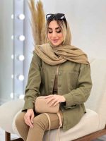 مانتو کتان دو جیب پشت پیله کد 4465 - تصویر 10