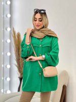 مانتو کرسپو جلو دکمه کد 4467 - تصویر 29