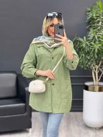 مانتو کتان دو جیب پایین کد 4476 - تصویر 10