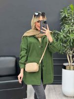 مانتو کتان دو جیب پایین کد 4476 - تصویر 8