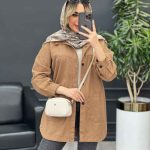 مانتو کتان دو جیب پایین کد 4476