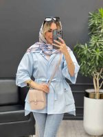 مانتو لینن دکمه مخفی دو جیب کد 4452 - تصویر 17