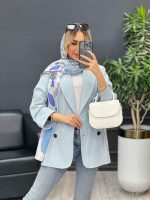 مانتو لینن چهاردکمه آستین پاکتی کد 4484 - تصویر 10
