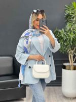مانتو لینن چهاردکمه آستین پاکتی کد 4484 - تصویر 13