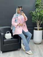 مانتو لینن چهاردکمه آستین پاکتی کد 4484 - تصویر 20