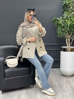 مانتو لینن آستین گت کد 4483 - تصویر 4