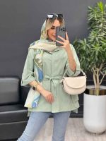 مانتو لینن دکمه مخفی دو جیب کد 4452 - تصویر 20