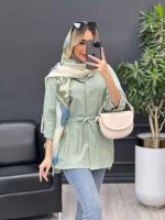 مانتو لینن دکمه مخفی دو جیب کد 4452 - تصویر 8