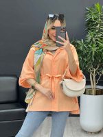 مانتو لینن دکمه مخفی دو جیب کد 4452 - تصویر 21