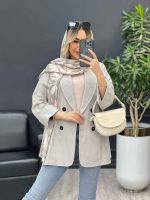 مانتو لینن چهاردکمه آستین پاکتی کد 4484 - تصویر 22